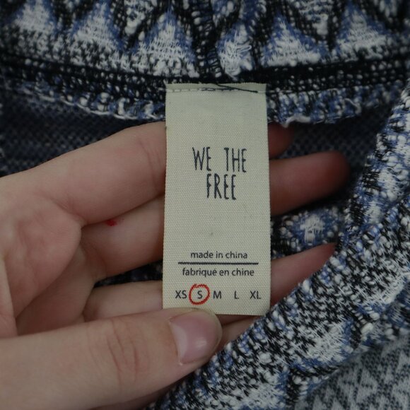 We The Free At The Lodge Fair Isle Sweater Womens S Gray Boho Casual Baggy Loose - Picture 3 of 16